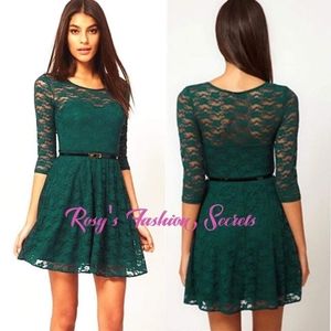 Green Lace Mini Dress